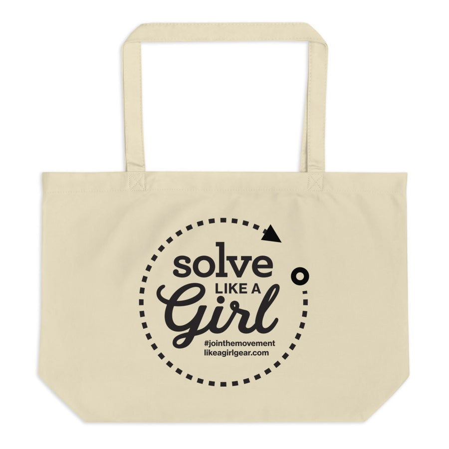 Solve Like A Girl - BLK (Large Organic Tote)