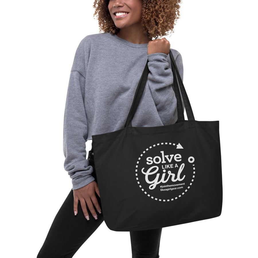 Solve Like A Girl - WH (Large Organic Tote)