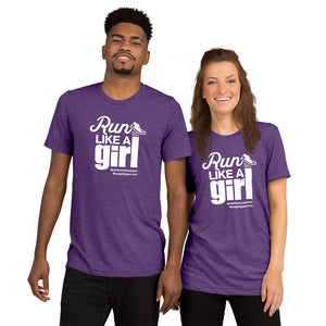 Run Like A Girl - WH (Unisex Tri-Blend S/S T-Shirt)