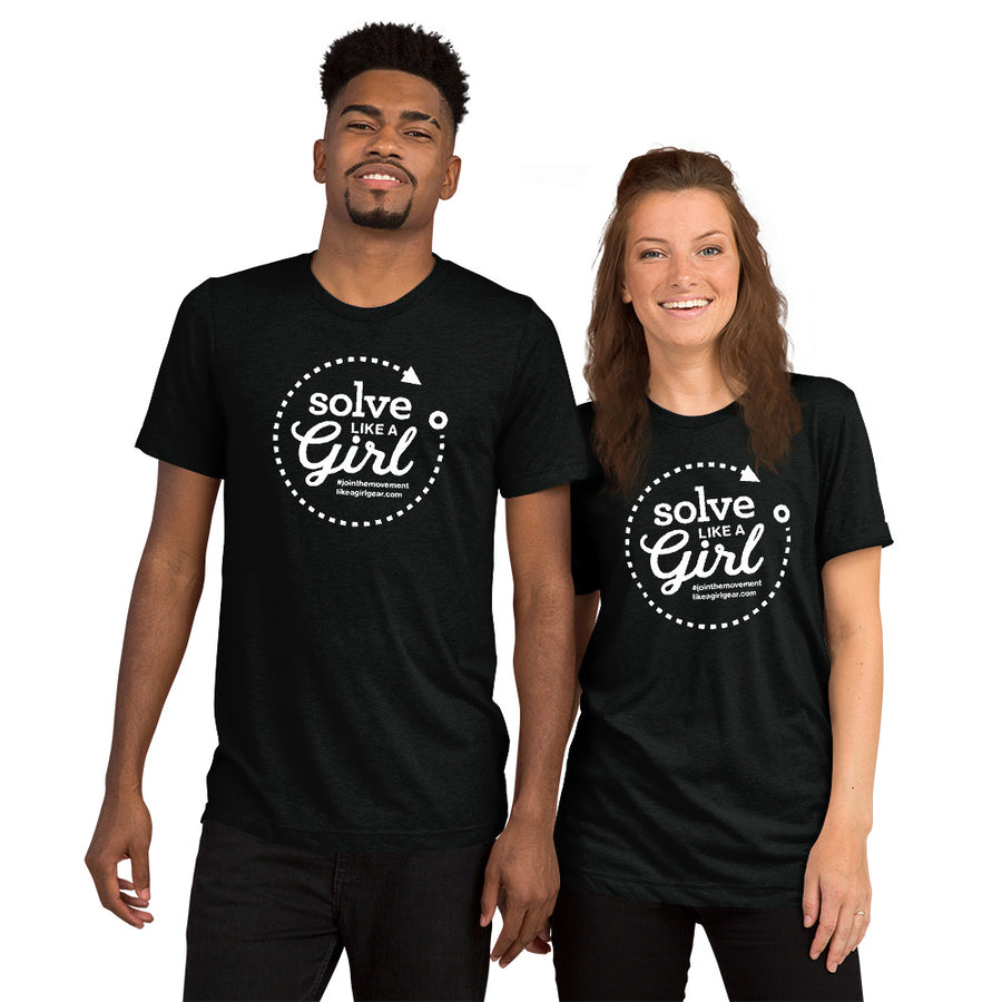 Solve Like A Girl - WH (Unisex Tri-Blend S/S T-Shirt)